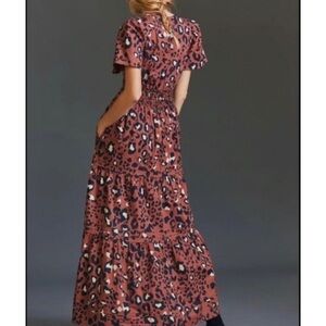 Anthropologie Maeve Somerset Maxi, Dress Women Size x small Leopard Print